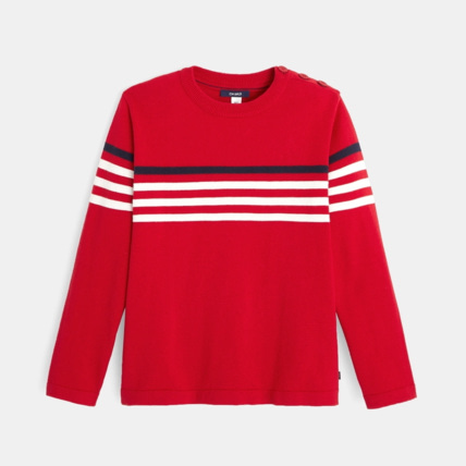 Avis Pull coton à rayures rouge garçon OKAIDI 1