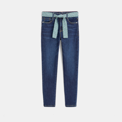 Avis Jean skinny ceinturé bleu fille OKAIDI 1