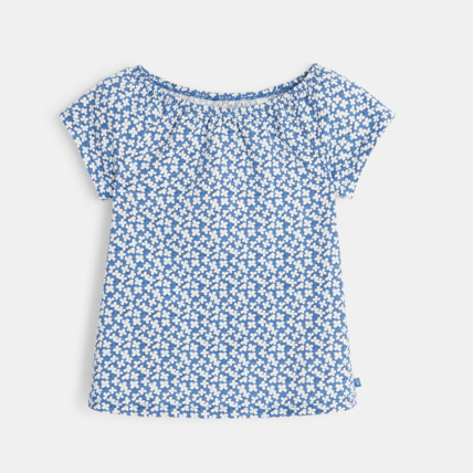 Avis T-shirt imprimé fleuri bleu fille OKAIDI 1