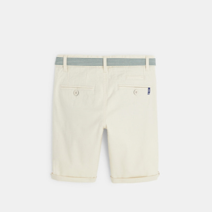 Avis Bermuda slim en toile piquée blanc garçon OKAIDI 3
