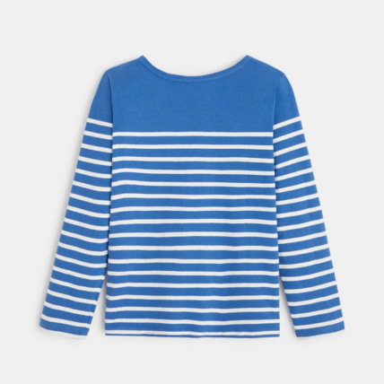 Avis T-shirt marinière à message "Good Days" bleu garçon OKAIDI 3