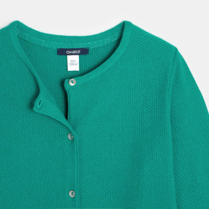 Avis Gilet boutonné vert fille OKAIDI 2