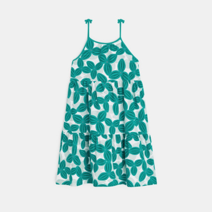 Avis Robe imprimée de grandes fleurs verte fille OKAIDI 4