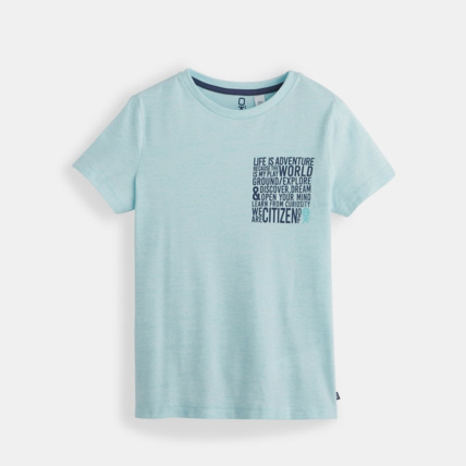 Avis T-shirt à message bleu garçon OKAIDI 1