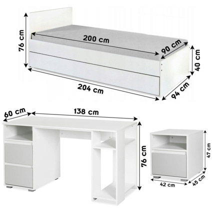 Avis Chambre enfant adolescent avec lit et chevet Mon Mobilier Design 6