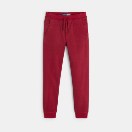 Avis Jogpant uni en toile stretch rouge garçon OKAIDI 1
