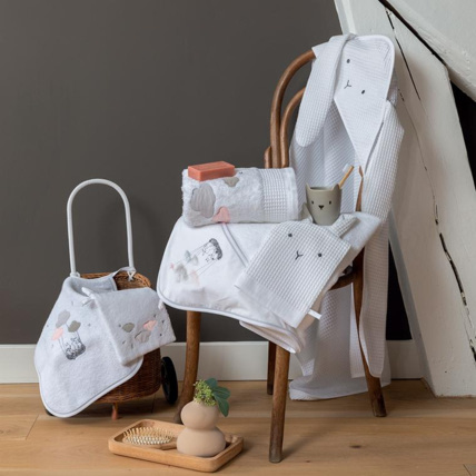 Avis Coffret cadeau cape de bain et gant de toilette coton bio Imagine CARRE BLANC 2