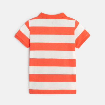 Avis Polo rayé en jersey piqué orange garçon OKAIDI 3