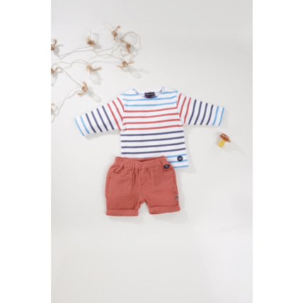 Avis Marinière tricolore Baby - coton épais - Blanc/Jean/Blue/Sanguine ARMOR-LUX 2