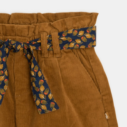 Avis Short ceinturé en velours côtelé marron fille OKAIDI 3