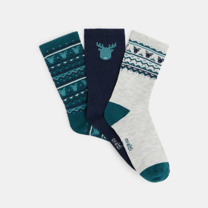 Avis Chaussettes à motifs scandinaves (lot de 3) vertes garçon OKAIDI 2