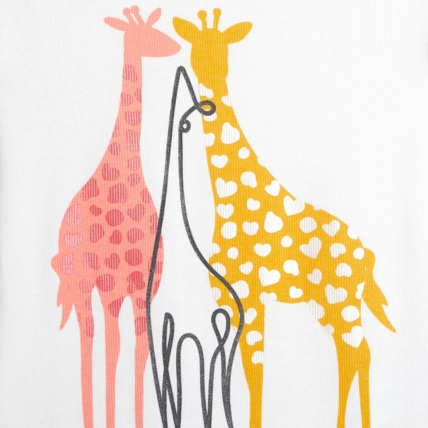 Avis Pyjama short coton imprimé girafes blanc fille OKAIDI 3