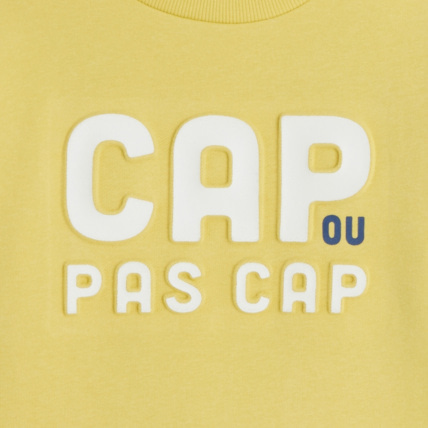 Avis Sweat-shirt à message "Cap ou pas Cap" jaune garçon OKAIDI 2
