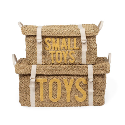 Avis Lot de 2 paniers de rangement en rotin + sangles Childhome 1