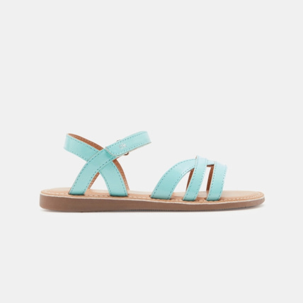 Avis Sandale cuir multibrides vernie turquoise fille OKAIDI 1