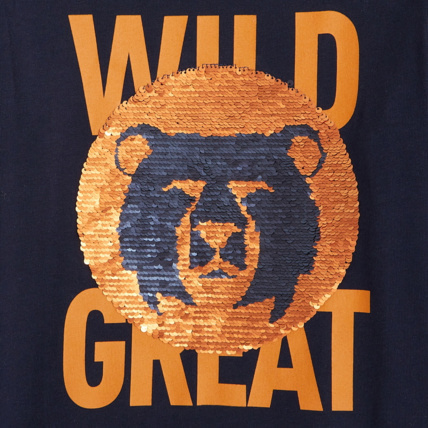 Avis T-shirt sequins magiques Wild bleu garçon OKAIDI 4