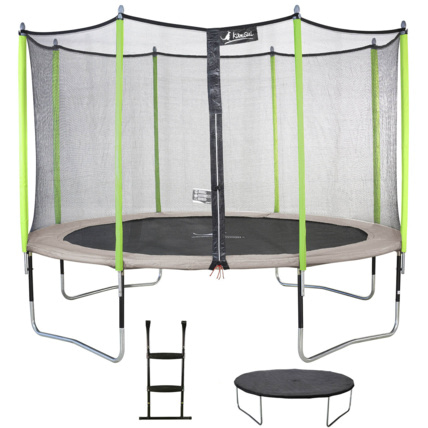 Avis Trampoline de jardin 365 cm + filet de sécurité + échelle + bâche de protection JUMPI Kangui 2