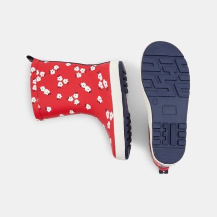 Avis Bottes de pluie fleuries rouges fille OKAIDI 3