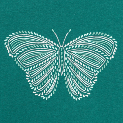 Avis T-shirt à motif pailleté papillon vert fille OKAIDI 2