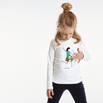 Avis T-shirt coton bio stretch mademoiselle vert fille OKAIDI 1