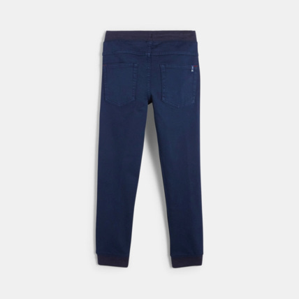 Avis Jogpant uni en toile stretch bleu garçon OKAIDI 3
