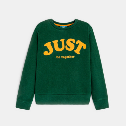 Avis Sweat-shirt à message vert garçon OKAIDI 1