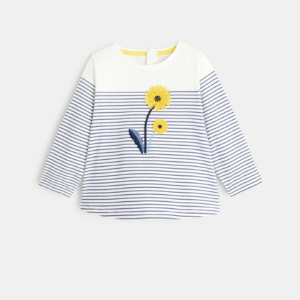 Avis T-shirt rayé à fleurs OBAÏBI 1