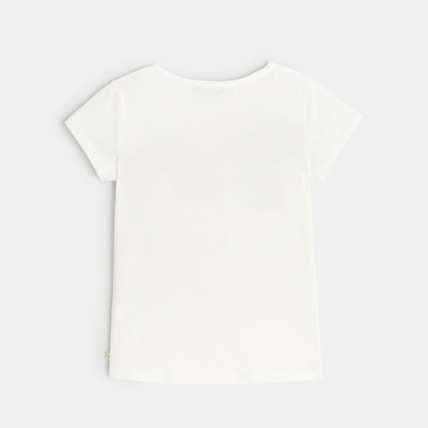 Avis T-shirt manches courtes Flower Power blanc fille OKAIDI 3