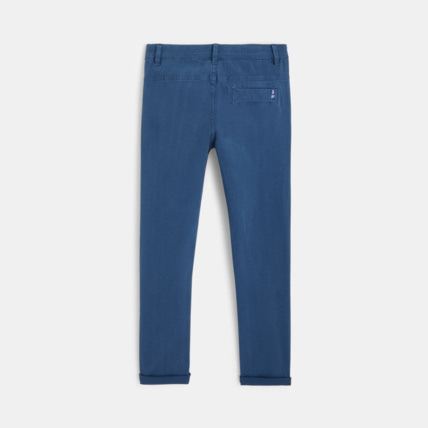 Avis Pantalon chino en twill de coton uni bleu garçon OKAIDI 3