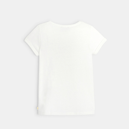 Avis T-shirt col rond à motif brodé blanc fille OKAIDI 3