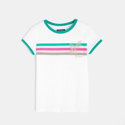 Avis T-shirt brodé blanc fille OKAIDI 1