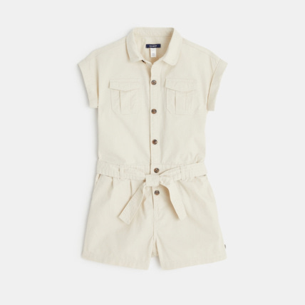 Avis Combishort en toile blanc fille OKAIDI 1