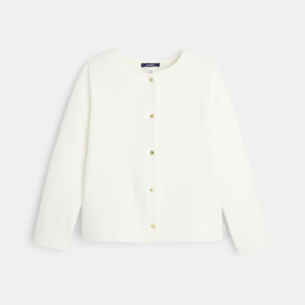 Avis Gilet molletonné pressionné blanc fille OKAIDI 1