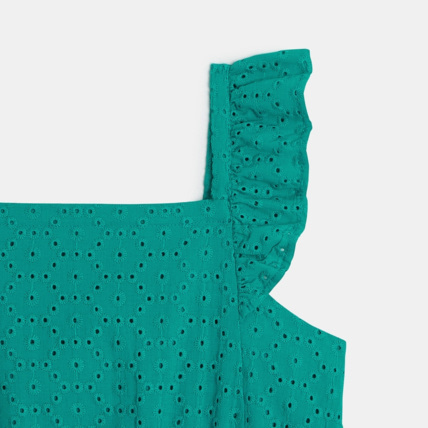 Avis Combishort en broderie anglaise vert fille OKAIDI 2
