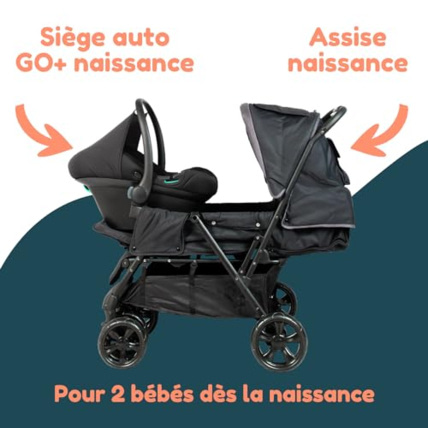Poussette double 2 en 1 clearance