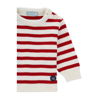 Avis Pull marin rayé "Fouesnant" Baby - Nature/Braise ARMOR-LUX 2