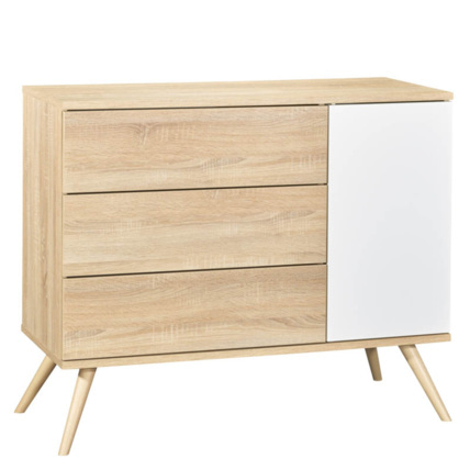 Avis Commode 1 porte et 3 tiroirs bois SEVENTIES Sauthon 1