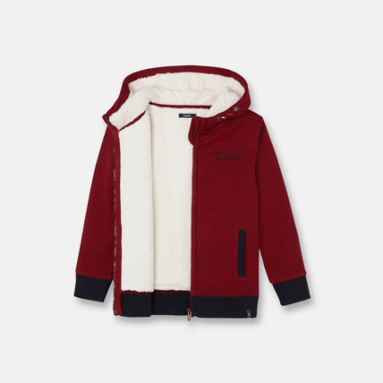 Avis Sweat fourré à capuche rouge garçon OKAIDI 2