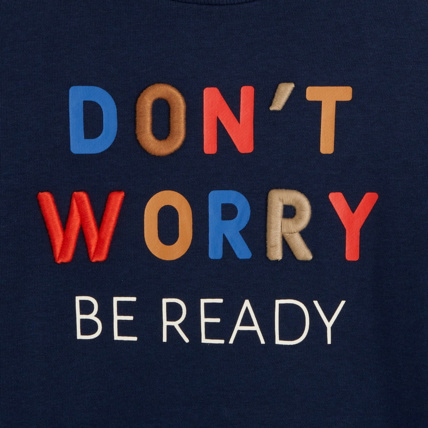 Avis Sweat-shirt à message "Don't worry, be ready" bleu garçon OKAIDI 2