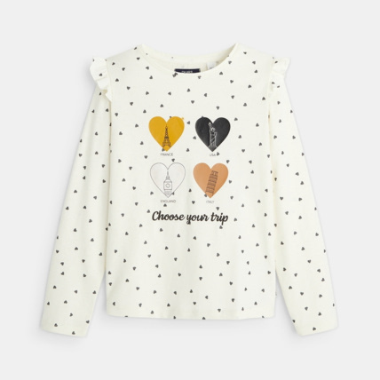 Avis T-shirt à épaules volantées blanc fille OKAIDI 2