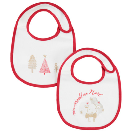 Avis Lot de 2 bavoirs print esprit Noël Hiver magique Prémaman 1