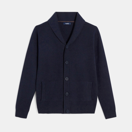 Avis Gilt boutonné col châle bleu garçon OKAIDI 1