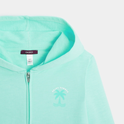 Avis Sweat-shirt à capuche uni "enjoy summer" bleu fille OKAIDI 2