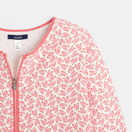 Avis Veste maille quiltée imprimé feuillage rose fille OKAIDI 3