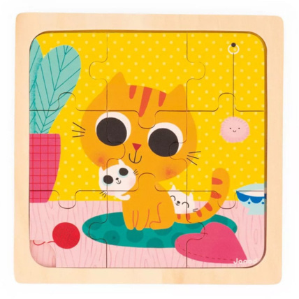 Avis Puzzle Chat Peanut - 9 pièces en bois JANOD 1