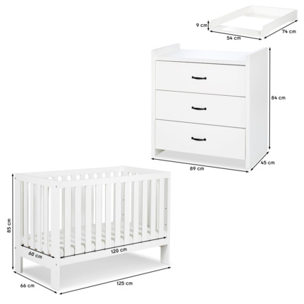 Avis Ensemble bébé commode à langer et lit évolutif avec tiroir AMELIA II Mon Mobilier Design 4