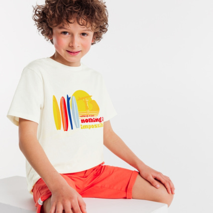 Avis T-shirt surf à message blanc garçon OKAIDI 1