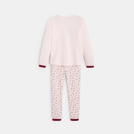 Avis Pyjama 2 pièces à motifs fleur flockée et petits coeurs rose fille OKAIDI 3