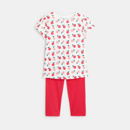 Avis Pyjama d'été motif "petites pommes" rose fille OKAIDI 1