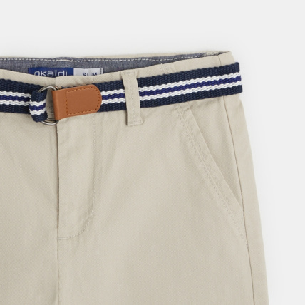 Avis Bermuda stretch imprimé ceinturé beige garçon OKAIDI 3
